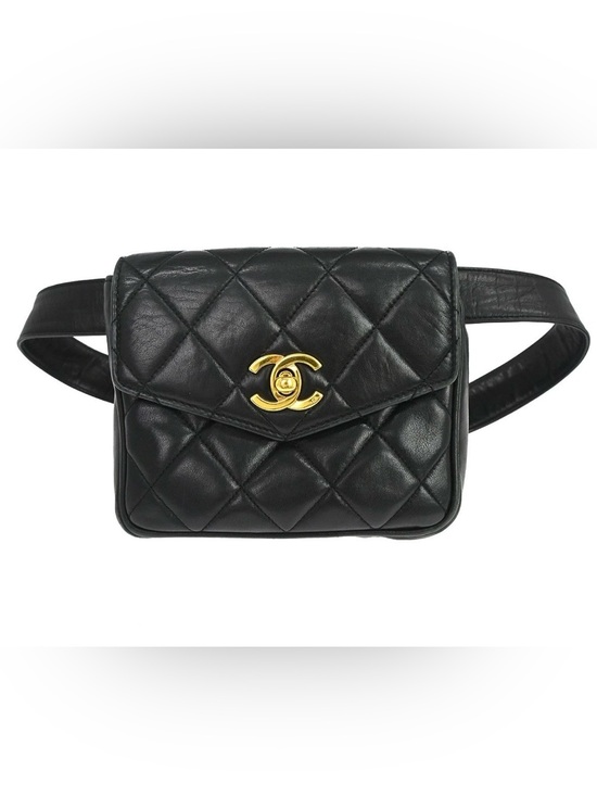 CHANEL Handbags - Authentic CHANEL 1991 black lambskin vintage mini belt bum bag waist 70cm